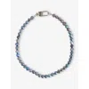 Vitaly Mens Gasoline Midnight Stainless Steel And Synthetic Pearl Necklace In Gasoline