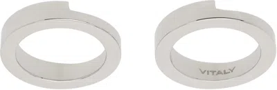 Vitaly Silver Gridlock Ring Set