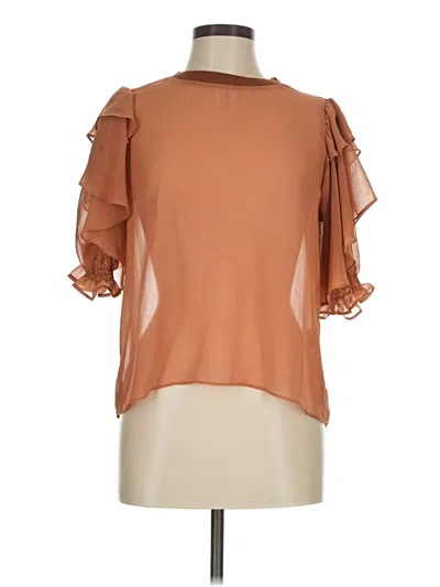Pre-owned Vitamin A 3/4 Sleeve Blouse In Brown