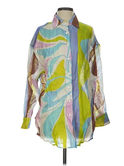 Pre-owned Vitamin A 3/4 Sleeve Blouse In Green