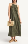 Vitamin A ® Alora Embroidered Organic Cotton Cover-up Maxi Dress In Green