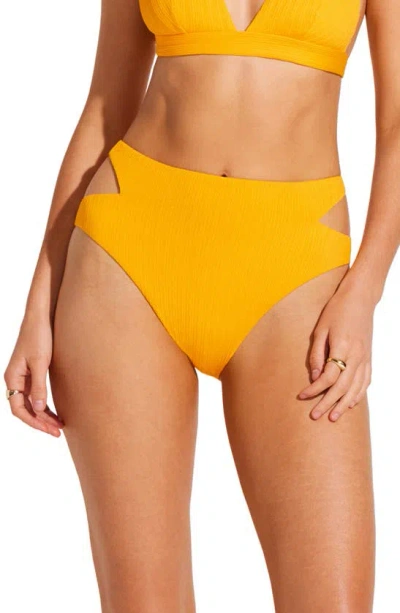 Vitamin A Amara High Waist Bikini Bottoms In Sunflower