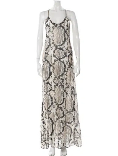 Pre-owned Vitamin A Animal Print Long Dress In Neutral