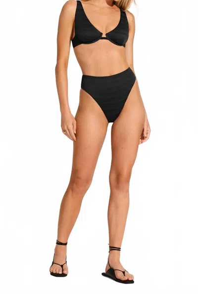 Vitamin A Barcelona Bottom In Black Seersucker Stripe