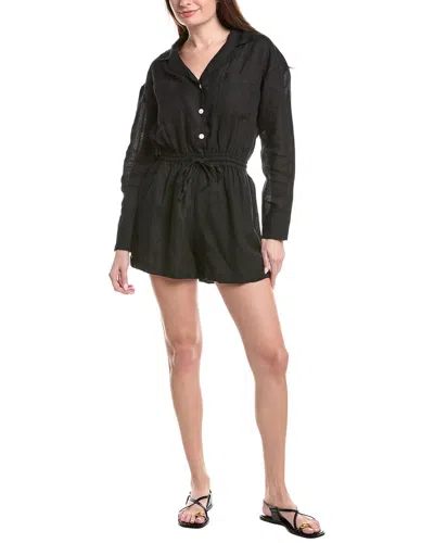 VITAMIN A VITAMIN A BLACK THE GETAWAY LINEN ROMPER