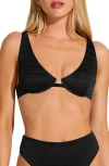 Vitamin A Rossi Underwire Top In Black Seersucker Stripe In Black