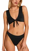 Vitamin A Cali High Leg Bottom In Black Seersucker Stripe In Black