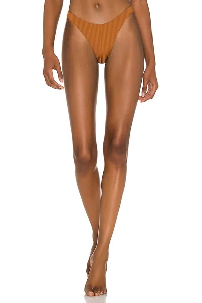 Vitamin A California High Leg Bottom In Chai Eco Rib