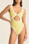 Vitamin A ® Charlie Cutout Low Back One-piece Swimsuit In Yellow