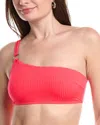 Vitamin A Cosmo One-shoulder Bikini Top In Orange