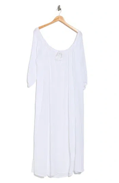 Vitamin A ® Costa Organic Cotton Cover-up Caftan In White