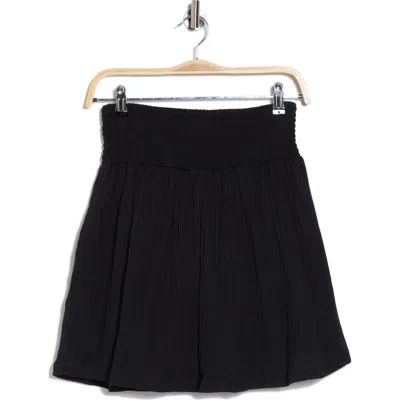 Vitamin A ® Costa Organic Cotton Smocked Cover-up Miniskirt In Black