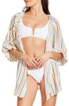 Vitamin A ® Costa Three-quarter Sleeve Cotton Cover-up Tunic In White