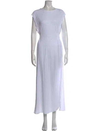 Pre-owned Vitamin A Crew Neck Midi Length Dress In White