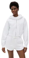 Vitamin A Dawn Classic Crop Hoodie Sweatshirt White In White