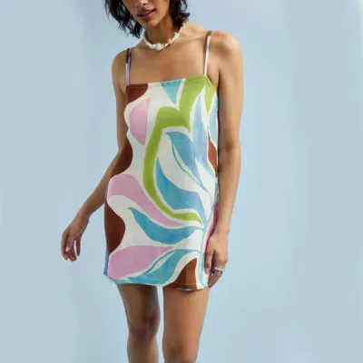 Vitamin A Delia Mini Dress In Coast Colorblock In Multi