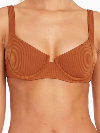 Vitamin A Demi Bikini Top In Chai Eco Rib