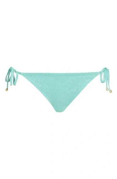 Vitamin A ® Elle Metallic Side Tie Bikini Bottoms In Green