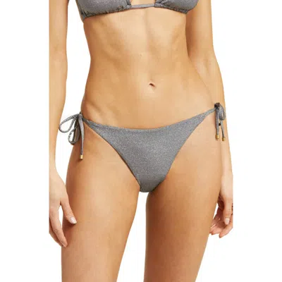 Vitamin A ® Elle Metallic Side Tie Bikini Bottoms In Gray