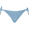Vitamin A ® Elle Metallic Side Tie Bikini Bottoms In Ocean