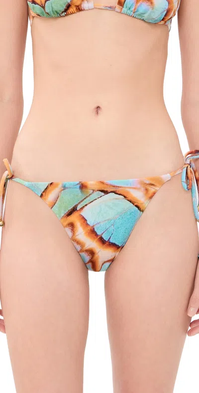 Vitamin A Elle Tie Side Bikini Bottoms Malachite Butterfly In Multi