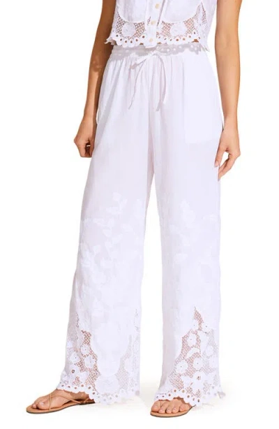 Vitamin A ® Floral Broderie Anglaise Cover-up Pants In White