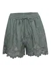 Vitamin A Floral Broderie Short Sea Green In Gray