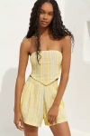 Vitamin A Getaway High-waist Linen Shorts In Multicolor