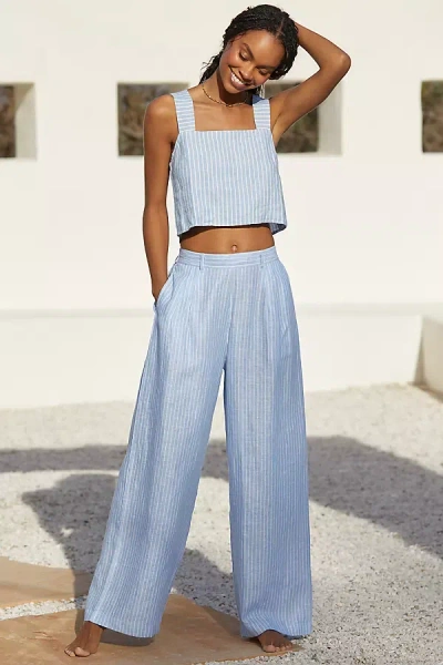 Vitamin A Getaway Linen Pants In Blue