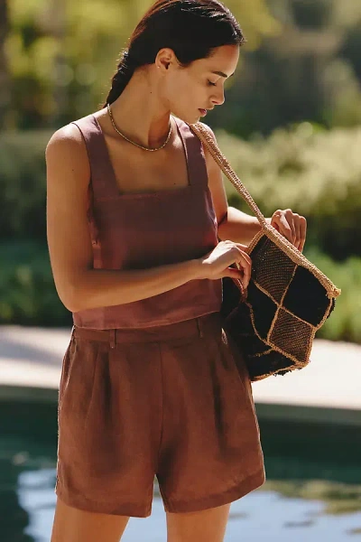 Vitamin A Getaway Linen Shorts In Multi