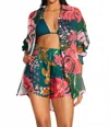 Vitamin A Getaway Short In Painted Jungle In Green