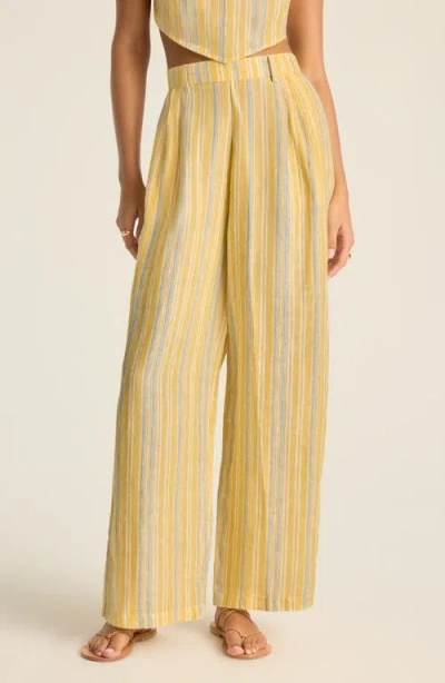Vitamin A ® Getaway Stripe Linen Cover-up Pants In Sunny Skies
