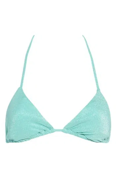 Vitamin A ® Gia Metallic Triangle Bikini Top In Green
