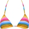 Vitamin A ® Gia Ring Triangle Bikini Top In Rainbow Stripe