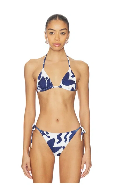 Vitamin A Gia Triangle Bikini Top In Blue