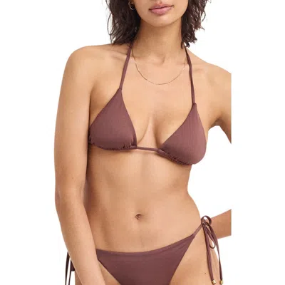 Vitamin A ® Gia Triangle Bikini Top In Brown