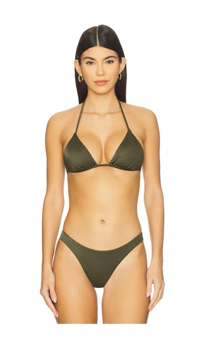 Vitamin A Gia Triangle Bikini Top In Gray