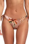 Vitamin A Gidget Tie Full Bikini Bottom In White Ginger In Multi