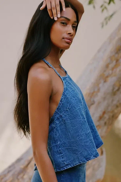 Vitamin A Hanna Hlter-neck Top In Blue