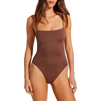 Vitamin A ® Jenna One-piece Swimsuit In Mocha Ecolux