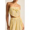 Vitamin A ® Joni Stripe Strapless Crop Top In Sunny Skies