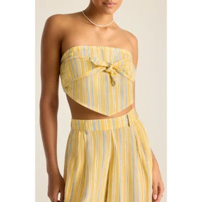 Vitamin A ® Joni Stripe Strapless Crop Top In Sunny Skies