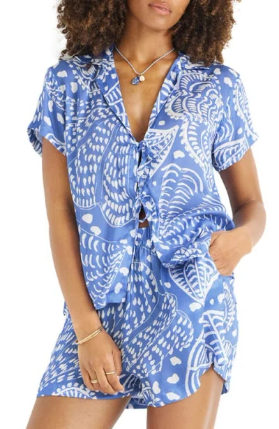 Vitamin A ® Kami Tie Front Cover-up Top In Blue