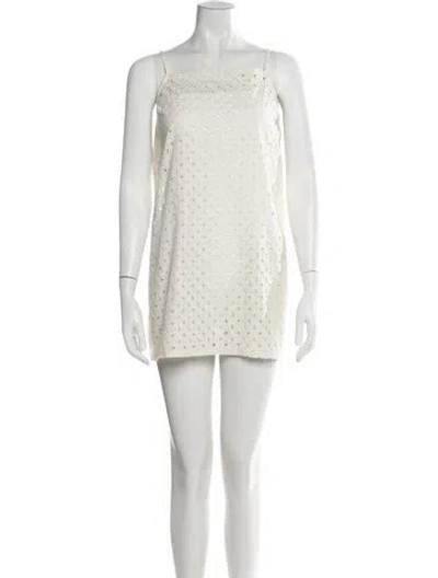 Pre-owned Vitamin A Lace Pattern Mini Dress In Neutral
