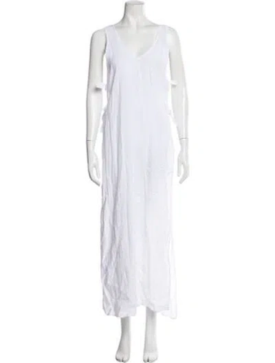 Pre-owned Vitamin A Linen Long Dress W/ Tags In White