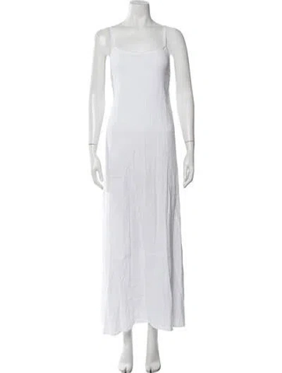 Pre-owned Vitamin A Linen Long Dress In White