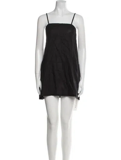 Pre-owned Vitamin A Linen Mini Dress In Black