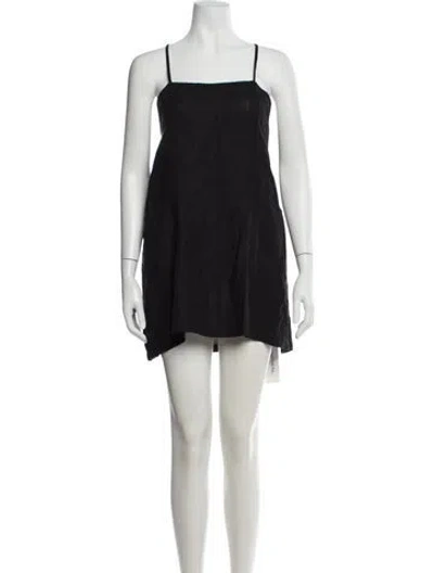Pre-owned Vitamin A Linen Mini Dress In Black