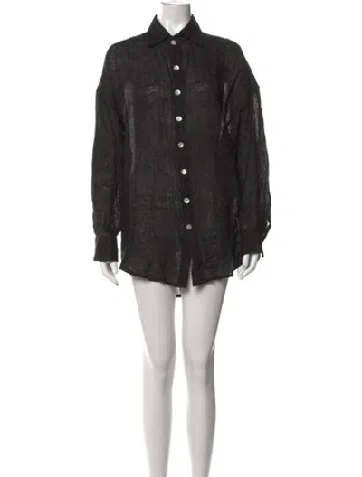 Pre-owned Vitamin A Linen Mini Dress In Black