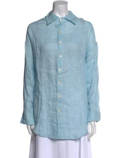 Pre-owned Vitamin A Linen Mini Dress In Blue